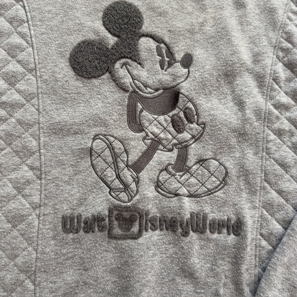 Walt Disney World Mickey Mouse Quilted Gray Sweatshirt - Size L - Picture 3 of 9